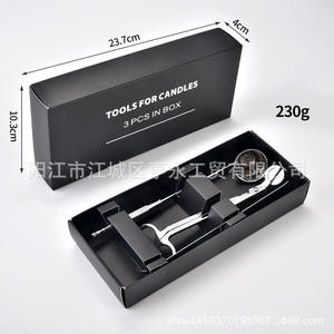 Candle Tool Set 3Pcs Stainless Steel Extinguisher Scissors <b>Hook</b> <b>Black</b> Box Packaging Easy To Use Non Toxic Yangjiang Origin - Product Image 1