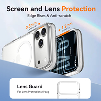 Coque de protection antichoc transparente personnalisée magnétique en métal blanc de haute qualité avec cadre d'objectif pour iPhone 18 17 Pro Max