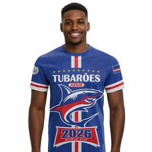 Maglia della Nazionale di Calcio del Capo Verde per la Coppa del Mondo 2026, T-Shirt da Uomo con Stampa Campione, Tessuto a Rete, Manica Corta - Product Image 2