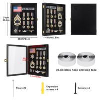 Étui de rangement et d'exposition pour badges en acrylique noir DX Designs 11x14 pouces - Protection UV à 98% pour les badges de plage, collection d'insignes