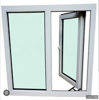 Chambre UPVC Fenêtre Double Vitrage Swing Out Fenêtre PVC Vinyle Fenêtre pour Villa
