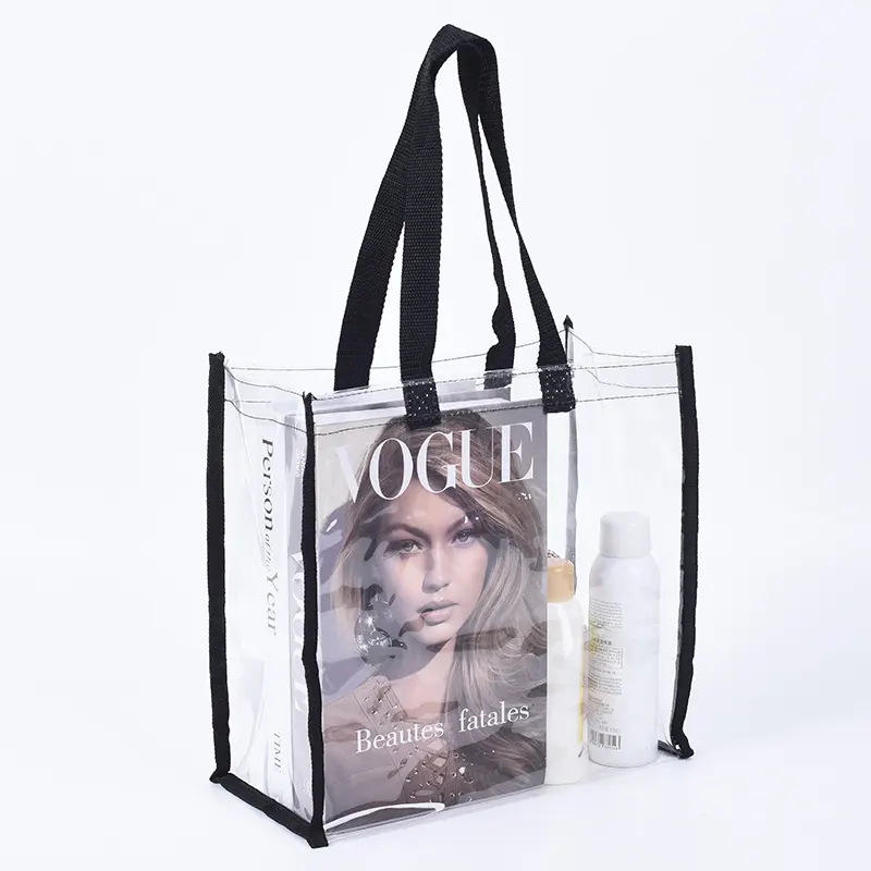 2022 PVC Women Handbag Clear Beach Shopper Bag Large Capacity Shoulder Bags Tote Bag With Handles for Work Beach Lunch Sports