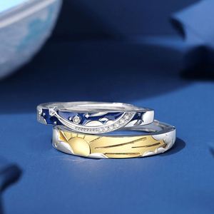 Anillo De Acero Inoxidable Platinum Plated Sun Moon Zircon Star Design <b>Couple</b> <b>Ring</b> Men and Women Lover <b>Ring</b> for Valentine's Gift - Product Image 3