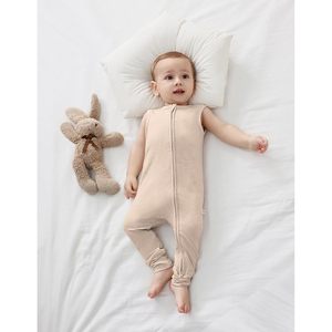 Pijama de Bambú para Bebé, sin Mangas, con Cierre de Dos Vías, Unisex, para Todas las Estaciones, Transpirable - Product Image 5