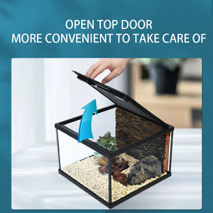 파충류 유리 탱크 전체 유리 측면 사용자 지정 파충류 유리 케이지 블랙 파충류 탱크 - Product Image 3