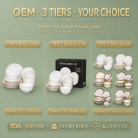 Service de table en porcelaine fine 18 pièces avec logo personnalisé OEM, bord doré, 6 styles élégants pour cadeau de Noël et de fêtes
