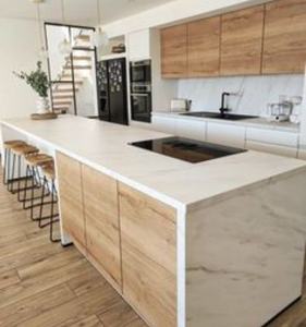 CBMMart armoire de cuisine pliante avec tiroirs à fermeture amortie armoires îlot avec sièges hottes de cuisinière - Product Image 4