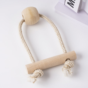 ของเล่นสุนัขกัดเล่นแบบมีปฏิสัมพันธ์ ช่วยทำความสะอาดฟัน ทนทานต่อการกัด ทำจากไม้และเชือกถัก ขายดี - Product Image 5