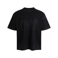 T-shirt en coton oversize pour homme, style streetwear, avec logo personnalisé, col rond vintage, coupe courte et ample, poids lourd 220 grammes