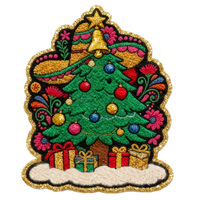 Patch brodé motif dessin animé, serviette et sapin de Noël, pour vêtements d'enfants, décoration de mode DIY