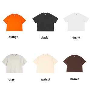 เสื้อยืดทรงบ็อกซี่พิมพ์โลโก้ตามสั่งสำหรับผู้ชาย ผ้าคอตตอนหนา 240gsm พร้อมบริการพิมพ์ดิจิทัล คุณภาพสูง - Product Image 5