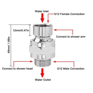 Adaptateur de pommeau de douche 360° °   Connecteur universel rotatif pour pommeau de douche, connecteur pivotant à angle réglable, rallonge pour pommeaux de douche - Product Image 2