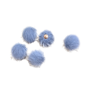 Colgante de pompón de visón sintético, pendientes de cuentas redondas de 15mm, accesorio para collar, joyería hecha a mano para mujer, decoración de moda - Product Image 5