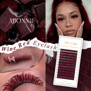 Extensions de <span class=keywords><strong>cils</strong></span> Abonnie Color, bleu, vert, rouge, orange, courbures C, CC, D, DD, L, M, <span class=keywords><strong>bordeaux</strong></span>, en cachemire - Product Image 1
