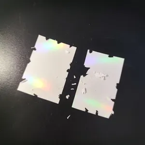 Wholesale Roll Or Sheet Rainbow Hologram Destructible Vinyl A4 Eggshell Sticker Paper Custom Size Holographic Egg Shell Sticker