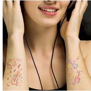 Autocollants de <span class=keywords><strong>tatouage</strong></span> temporaire haute sensation Bar de concert transfrontalier Discothèque Carnaval Notes de musique Papier Corps Application - Product Image 1