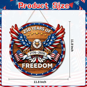 Decorazione Patriottica da Appendere '250 Anni di Libertà' con Aquila Calva e Bandiera Americana per il Giorno dell'Indipendenza, Decorazione Murale per Casa e Feste - Product Image 6