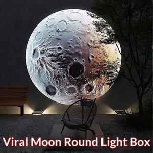 Boîte à lumière ronde pour influenceurs, décorations créatives pour l'atmosphère, thème coucher de soleil et lune, effet film doux, Cabo - Product Image 2