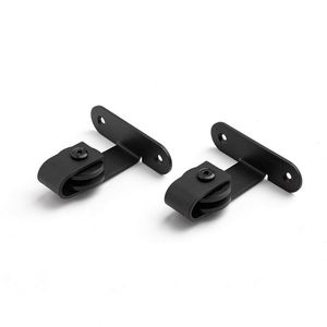WEKIS Modern Industrial Matt Black Steel & Brass Barn Door Roller Fittings <b>Kit</b> for Bedroom Sliding Barn Door - Product Image 3