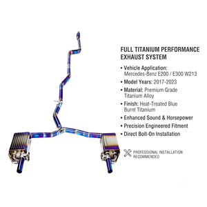 Vortex Racing-Spec Gradient Ti Header-<b>Back</b> Setup For Mercedes-Benz E200 E300 W213 2017-2023 Tuning - Product Image 1