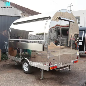 Qd Pasgeboren Roestvrij Ijs Push Cart Food Trailers Volledig Uitgerust Ons Standaarden Trailer Trailer