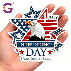 สติกเกอร์ธงชาติอเมริกันรูปนกอินทรีแบบกำหนดเองสำหรับฉลองวันประกาศอิสรภาพ สติกเกอร์กันน้ำแบบไดคัทสำหรับตกแต่งโทรศัพท์และกระเป๋าเดินทาง - Product Image 1