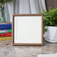 Cadre photo rectangulaire en bois massif Yilin avec bord arrondi, style vintage, couleur bois naturel, pour peinture chinoise et aquarelle