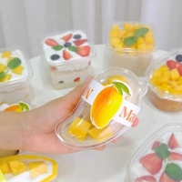 Boîte à dessert en plastique transparent en forme de mangue, boîte à mousse, boîte d'emballage pour pâtisserie en plastique
