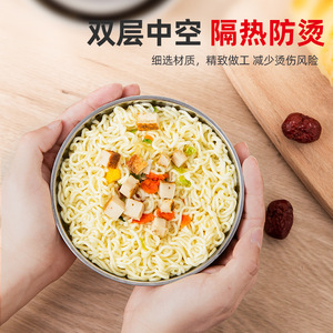 Stainless Steel Bowl Double Layer Thickened Heat Insulating Microwave Safe For Household And Hotel Use - Product Image 4