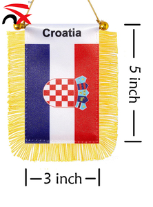 Drapeau national de la Croatie le plus vendu, drapeau suspendu pour rétroviseur de <span class=keywords><strong>voiture</strong></span>, drapeau suspendu en polyester pour la décoration de <span class=keywords><strong>voiture</strong></span> - Product Image 2