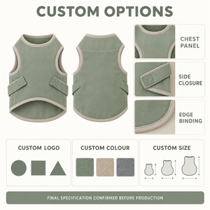Gilet pour chien en coton mélangé de couleur unie, respirant, design simple, pour petits chiens, à porter toute l'année - Product Image 2