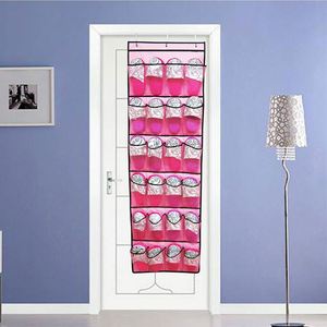 24 Mesh Pockets Door Hanging Shoe Organizer Space-Saving Storage <b>Boxes</b> for <b>Clothes</b> and Shoes - Product Image 2