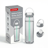Bouteille d'eau en plastique écologique sans BPA, 32 oz, réutilisable, pour la gym et le sport, en Tritan, avec logo et emballage personnalisés