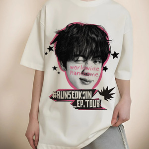 เสื้อยืด Kpop Jin RUNSEOKJIN EP.TOUR ลายพิมพ์หล่อเท่ สไตล์ลำลอง แขนสั้น สำหรับผู้หญิงและผู้ชาย สไตล์ฮาราจูกุ สตรีทแวร์ - Product Image 3