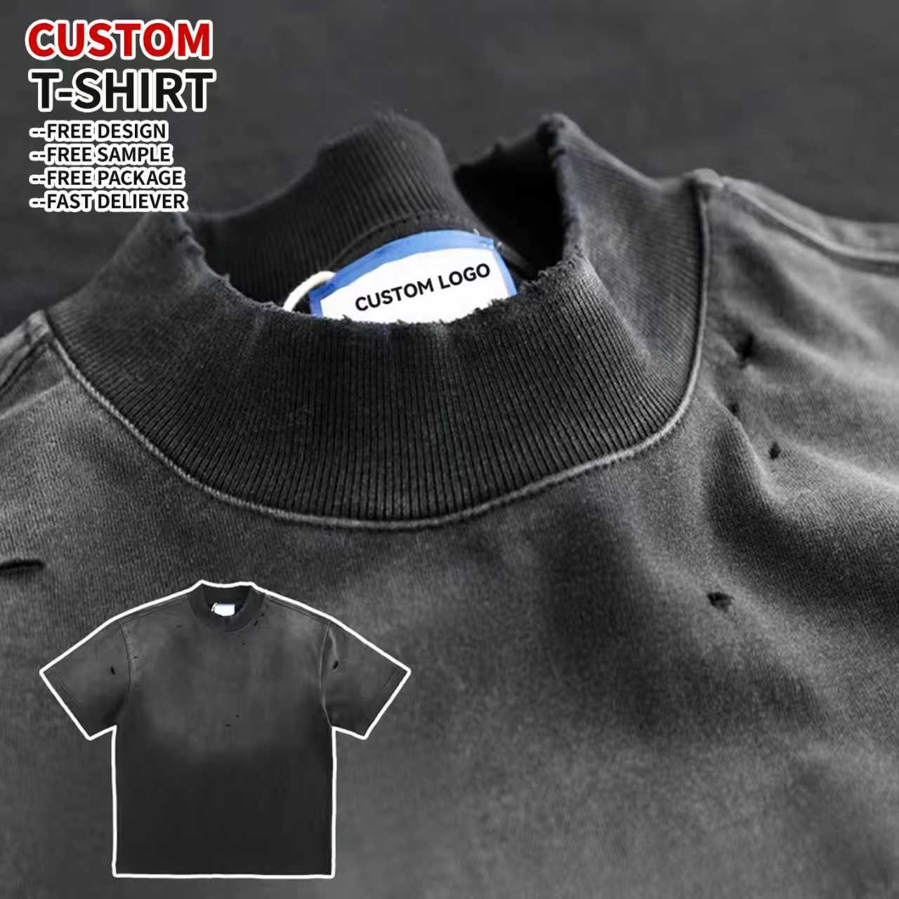 Black printed t-shirts high quality t shirt