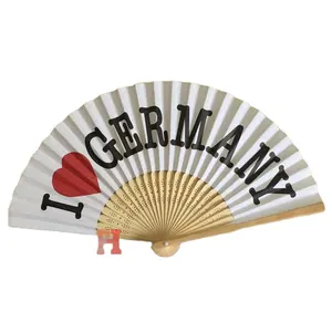 Meilleure Vente Chinois Japonais Couleur Unie En Bambou Grande Rave Pliant Ventilateur À Main En Papier Artisanat Ventilateurs