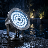 Projecteur de fontaine subaquatique DMX512 IP68 RGBW en acier inoxydable, durée de vie de 50 000 heures, dimmable pour fontaines musicales et jardins aquatiques