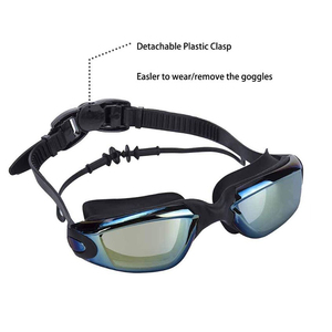 Vente en gros Lunettes de natation anti-buée unisexes pour adultes Protection UV Monture en silicone étanche pour hommes et femmes - Product Image 4