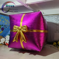 Boîte cadeau gonflable violette pour fête d'anniversaire, événement commercial, accessoire photo, décoration et présentation