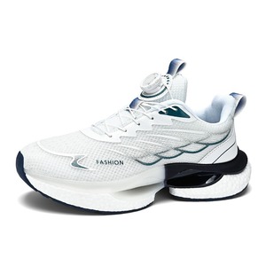 2025 Summer Men's Shoes Rotating Button Running Sports Shoes Men's Breathable Thick-Tread Popcorn <b>Cushioning</b> Running Shoes - Product Image 5