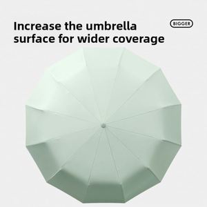 Parapluie d'affaires automatique à 12 baleines, poignée en caoutchouc, extra-large, résistant aux intempéries, renforcé, anti-UV, cadeaux d'affaires - Product Image 2