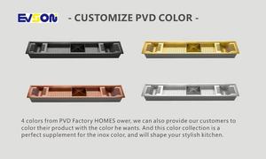 ชั้นวางจานทำด้วยมือทำจากสแตนเลสมีอ่างล้างจานแบบเดี่ยวทรงสี่เหลี่ยมในตัวพร้อมอุปกรณ์สำหรับห้องครัวแบบสองรู - Product Image 2