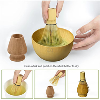 Ensemble Matcha avec fouet en bambou, boîte cadeau gravée, bol et logo personnalisé