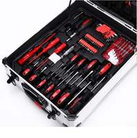 Ensemble d'outils de réparation réglables en aluminium de 187 pièces, valise à roulettes, clé à molette, outil de réparation combiné
