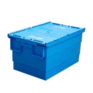 Wholesale nestable foldable stackable industrial turnover plastic crates totes boxes 70l