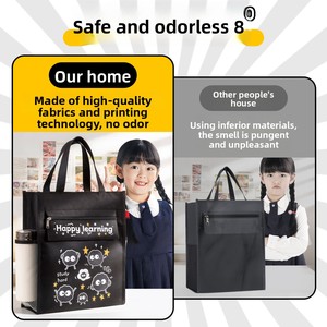 <span class=keywords><strong>Petit</strong></span> sac de tutorat et de devoirs à main motif chat noir de dessin animé pour garçons et filles de l'école primaire, idéal pour l'usage après l'école - Product Image 4