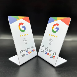 NFC Card 213 Mini Tag em forma de L PVC QR <span class=keywords><strong>Code</strong></span> Table Sign 13.56 MHz RFID para pagamento Google Reviews Featuring Google Reviews NFC - Product Image 1