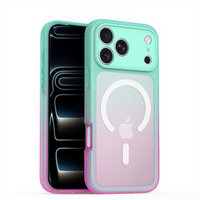 Coque pour iPhone 18 17 Pro Max, dégradé bicolore, givrée translucide, magnétique, compatible hybride PC TPU, antichoc, fine et ajustée