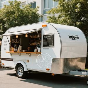 Cuisine mobile vintage entièrement équipée, remorque de café, chariot de vente de rue, camion de crème glacée en fibre de verre, pour snack et hot-dog. - Product Image 6