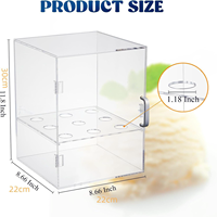 Armoire à cône de crème glacée transparente à neuf trous gaufre rouleau à main Sushi support à crème glacée adapté aux magasins de dessert à cône de neige